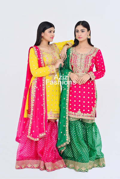 Mehndi Gharara Dress 318