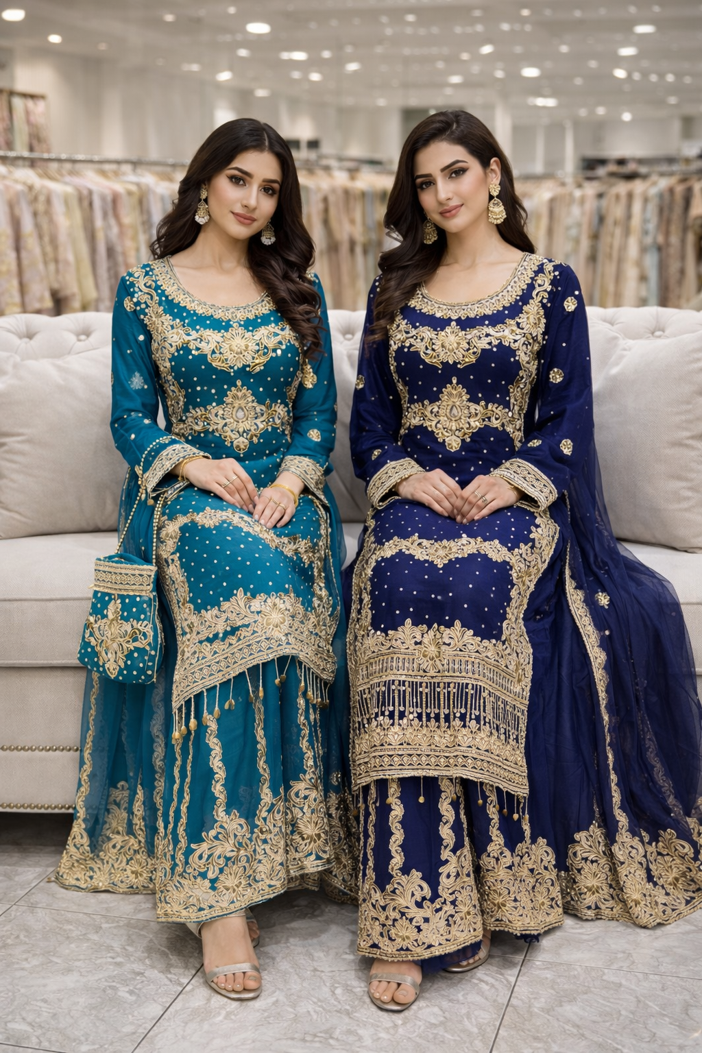 palazzo dresses for ladies Women Wear Bollywood Party Palazzo Kurta Dupatta Set Wedding Wear Heavy Dresses