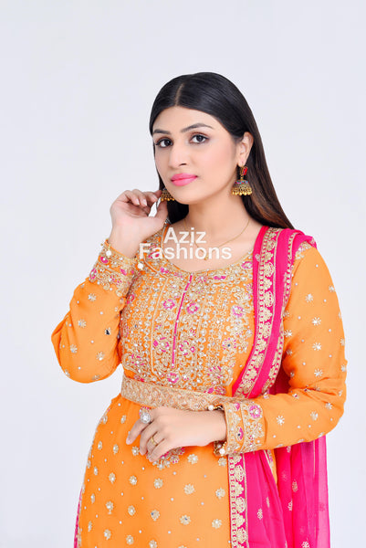 Mehndi Gharara Dress 318