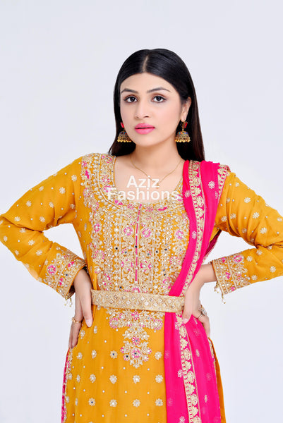 Mehndi Gharara Dress 318
