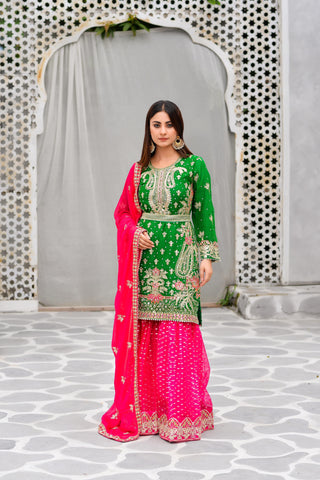 Mehndi Gharara Dress 320