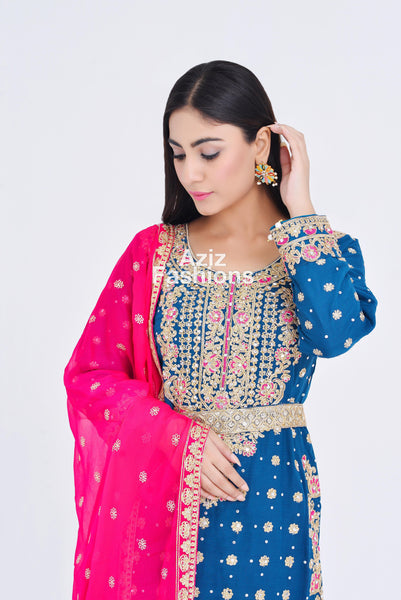 Mehndi Gharara Dress 318