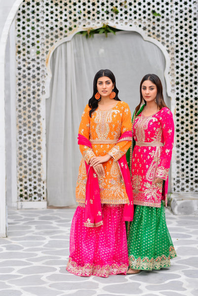 Mehndi Gharara Dress 320