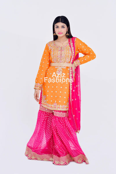 Mehndi Gharara Dress 318