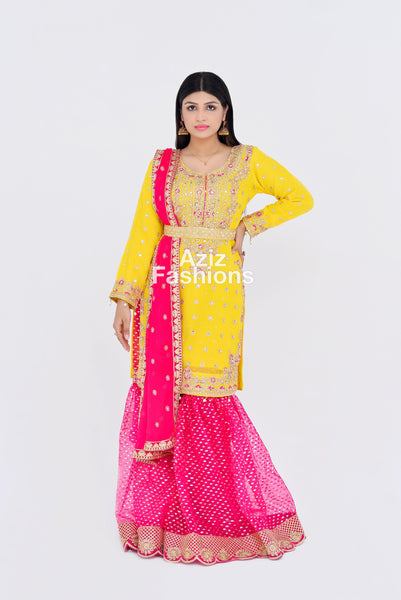 Mehndi Gharara Dress 318