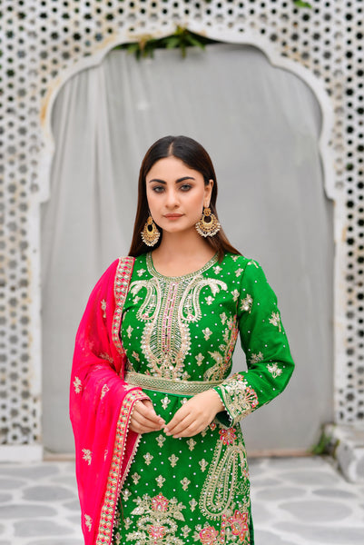 Mehndi Gharara Dress 320