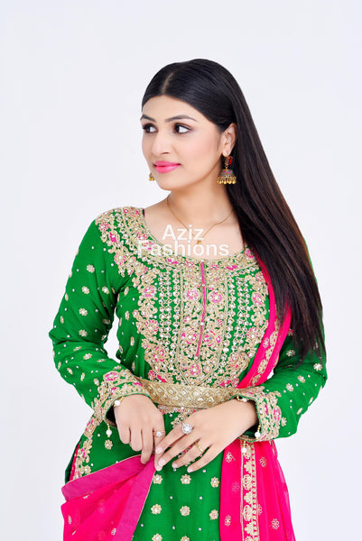 Mehndi Gharara Dress 318