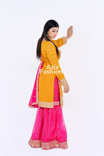 Mehndi Gharara Dress 318