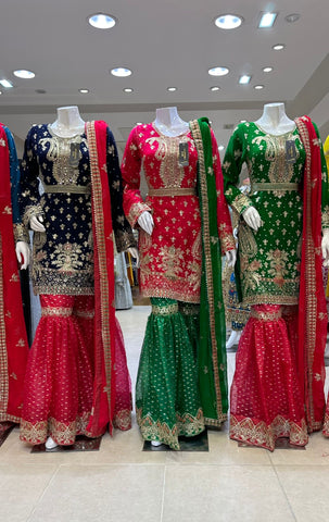 Mehndi Gharara Dresses 320