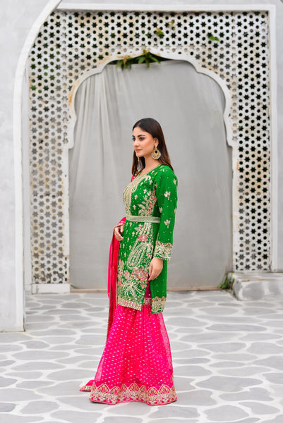 Mehndi Gharara Dress 320