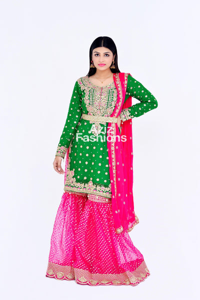 Mehndi Gharara Dress 318