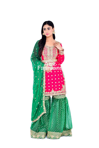 Mehndi Gharara Dress 318