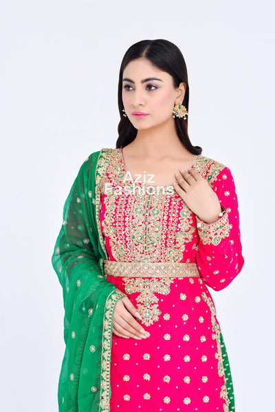 Mehndi Gharara Dress 318